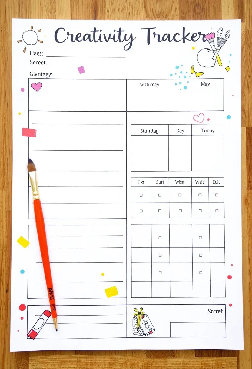 14 Habit Trackers That Will Help You Crush Your Goals (You’ll Want to Copy #10!) - 11. The Creativity Tracker