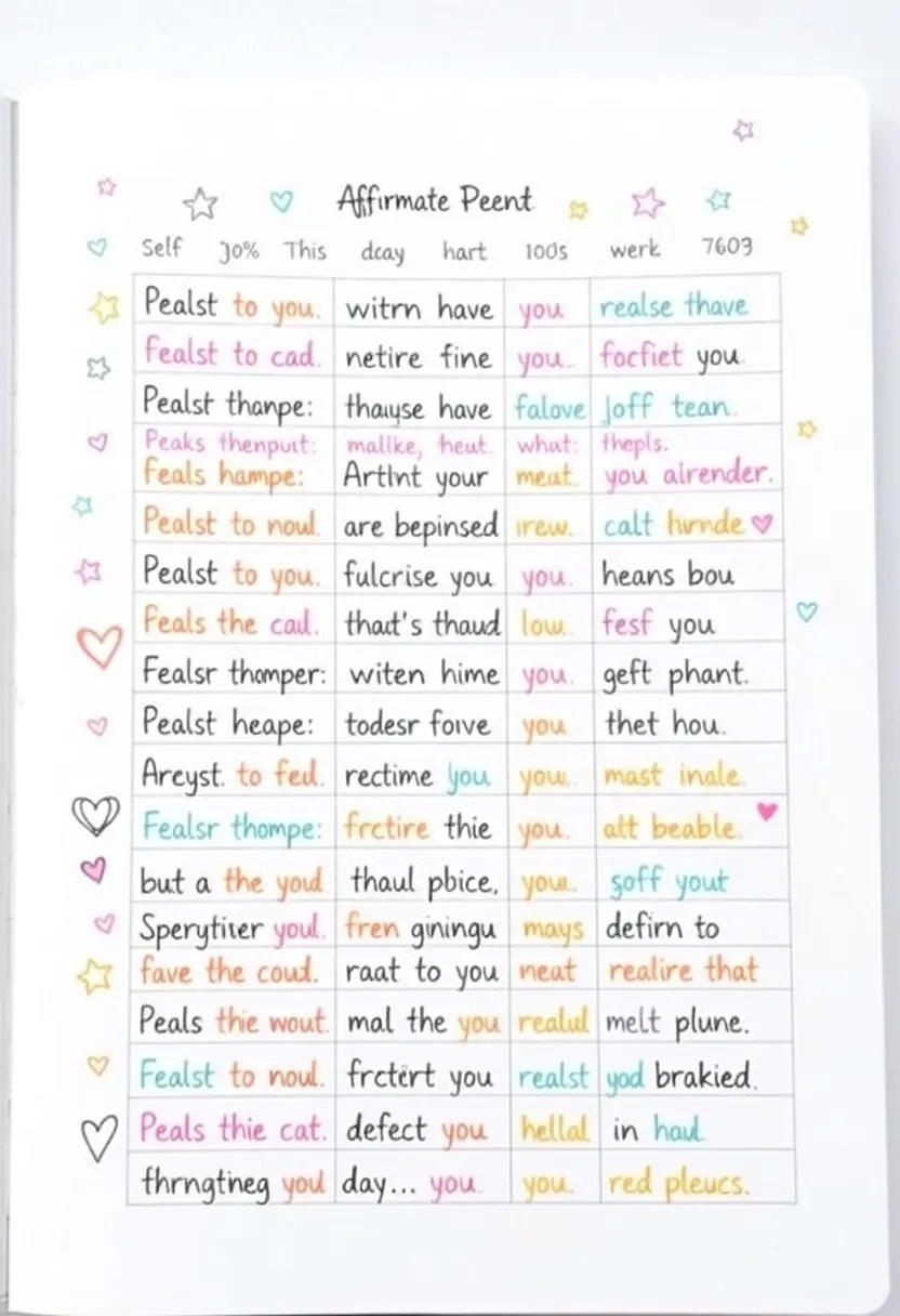 14 Habit Trackers That Will Help You Crush Your Goals (You’ll Want to Copy #10!) - 14. The Affirmation Tracker