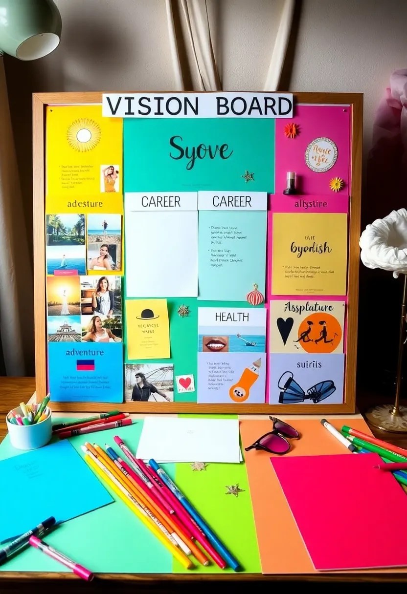 15 Mind-Blowing Vision Board Ideas That'll Ignite Your Manifestation Journey! - 1. The Color-Coded Dream Board