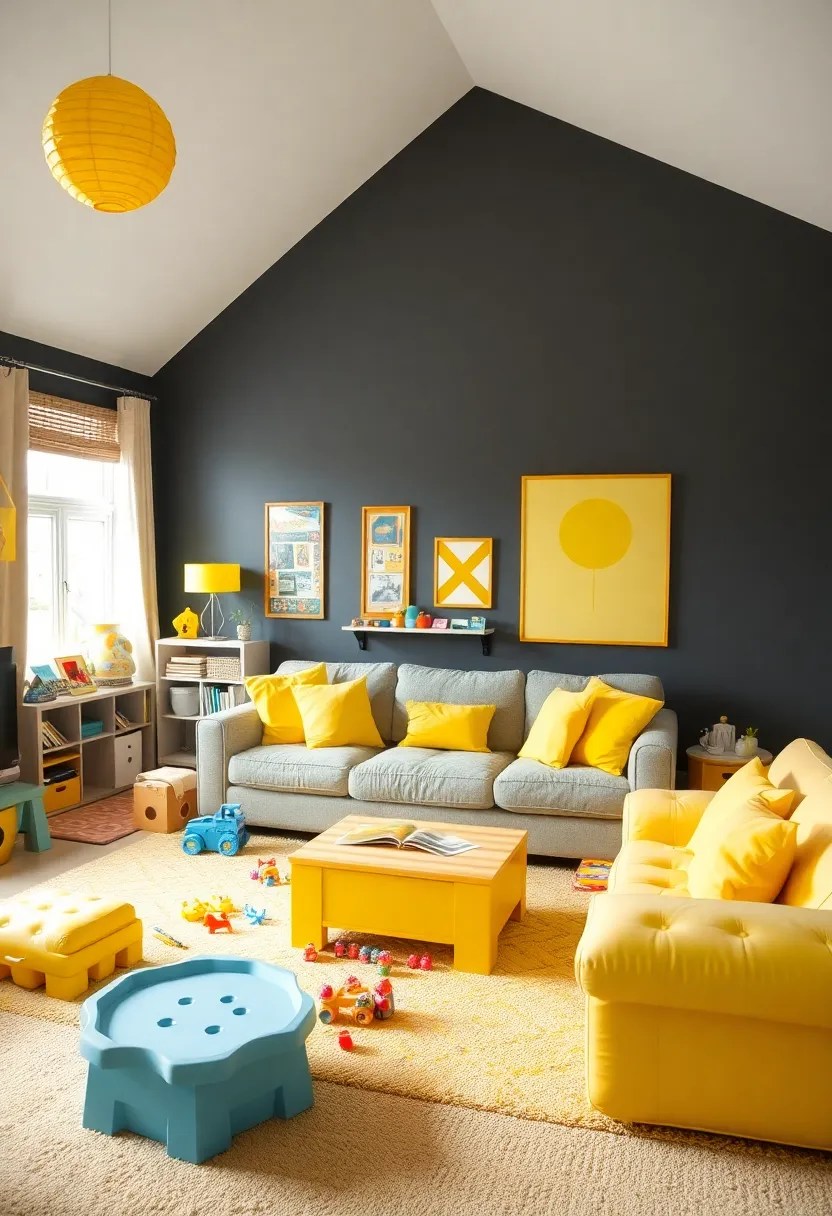 15 Stunning Color Palettes for Your January Home Decor (Wait Until You See #4!) - 12. Soft Charcoal and Bright Yellow