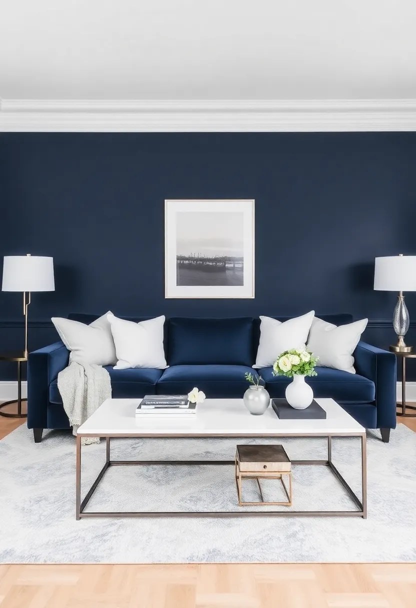 15 Stunning Color Palettes for Your January Home Decor (Wait Until You See #4!) - 15. Classic Navy and Crisp White