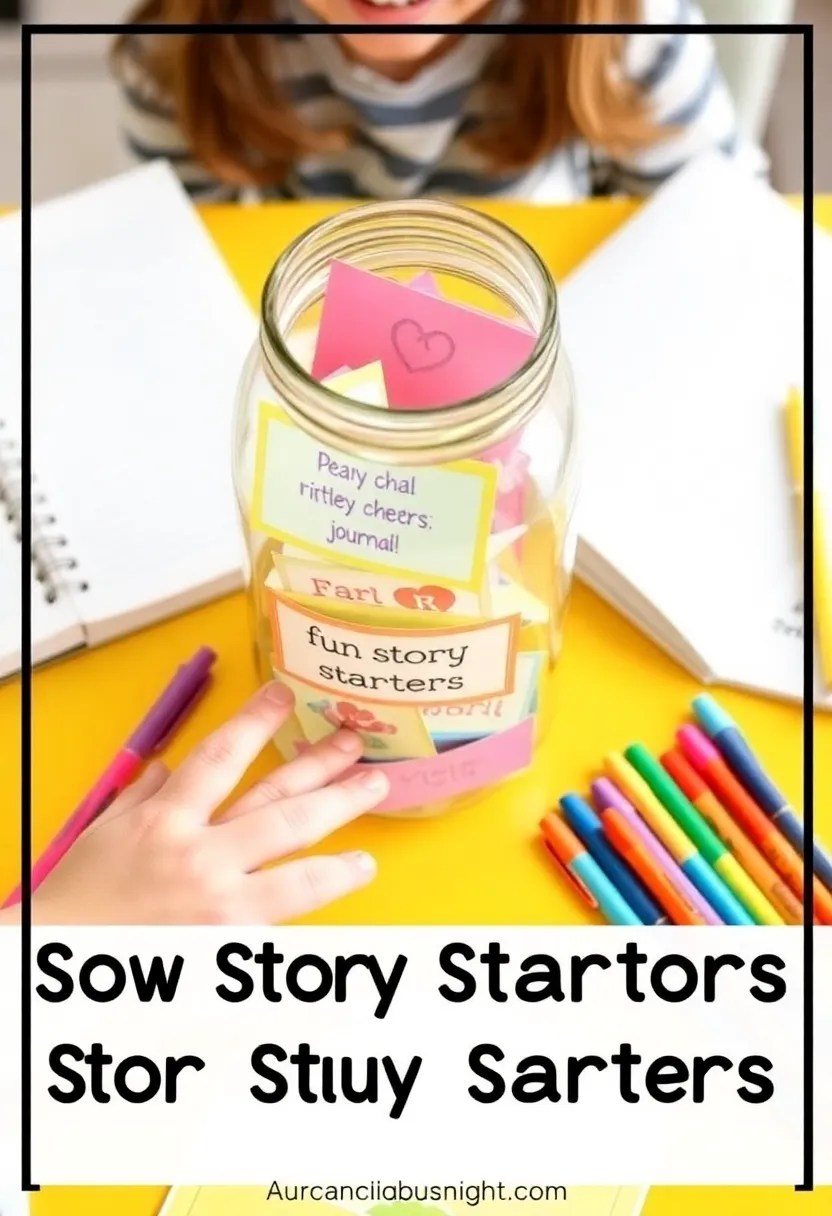 16 Fun Journaling Activities for Kids That'll Boost Their Creativity (They'll Love #9!) - 3. Story Starters Challenge