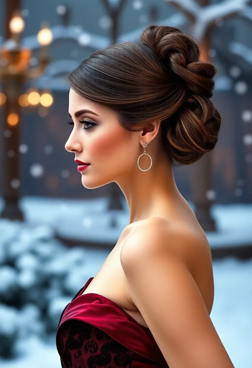20 Elegant Updo Hairstyles for January Events (You'll Love #3!) - 12. Classic Bun with a Twist