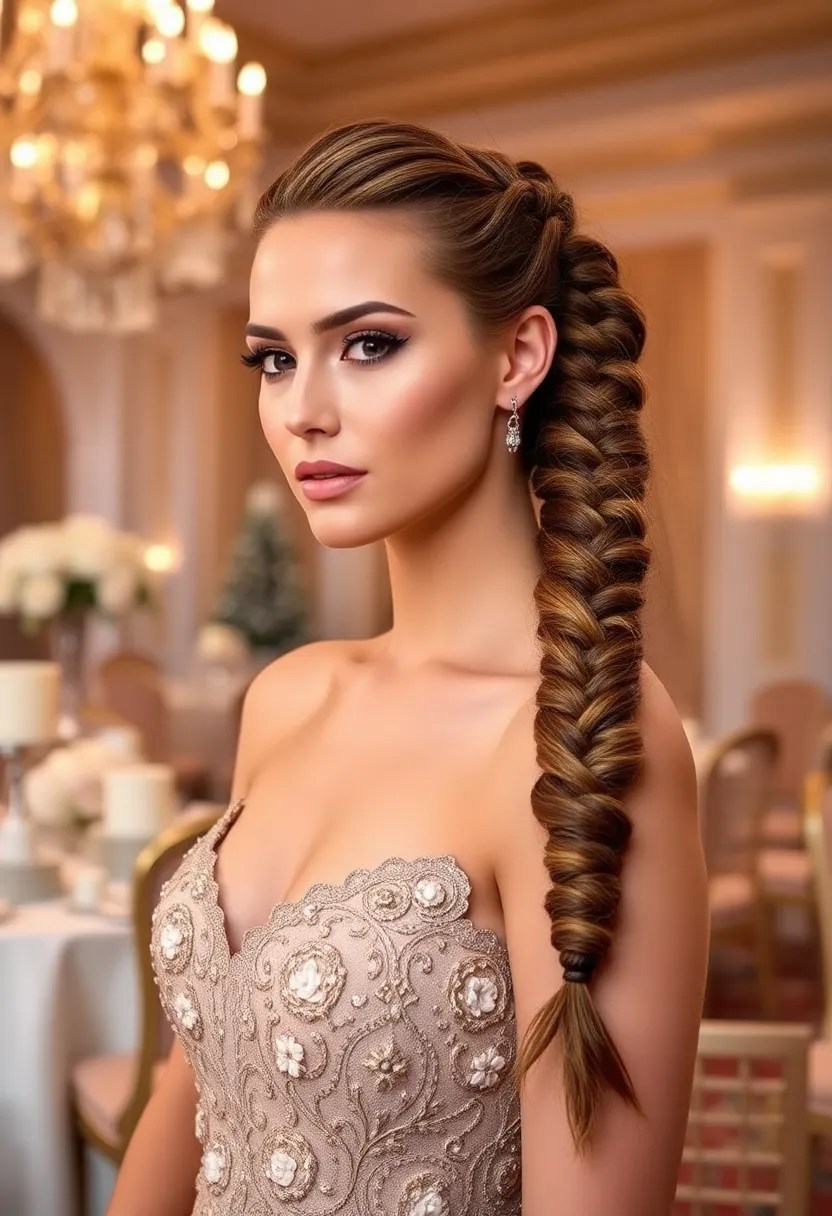 20 Elegant Updo Hairstyles for January Events (You'll Love #3!) - 17. The Elegant Twist Braid