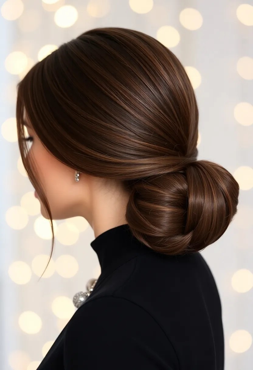 20 Elegant Updo Hairstyles for January Events (You'll Love #3!) - 2. Sleek Low Bun