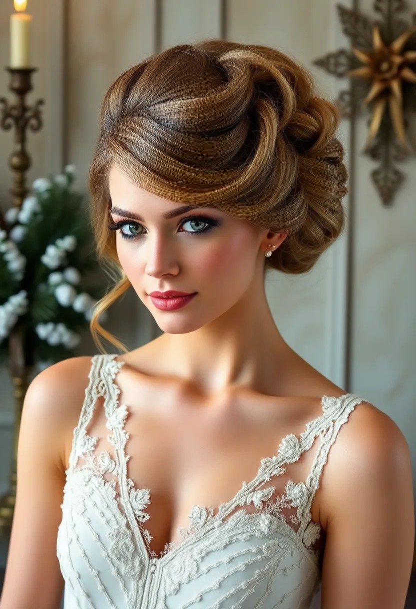 20 Elegant Updo Hairstyles for January Events (You'll Love #3!) - 5. Vintage-Inspired Updo