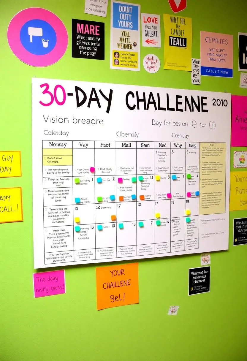 21 Vision Board Ideas That Will Transform Your Dreams into Reality (You Won't Believe #10!) - 10. The 30-Day Challenge Board