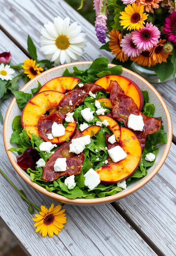 10 Grilled Date Night Recipes That Will Make Your Summer Even Sweeter (Fire Up the Grill!) - 4. Grilled Peach and Prosciutto Salad