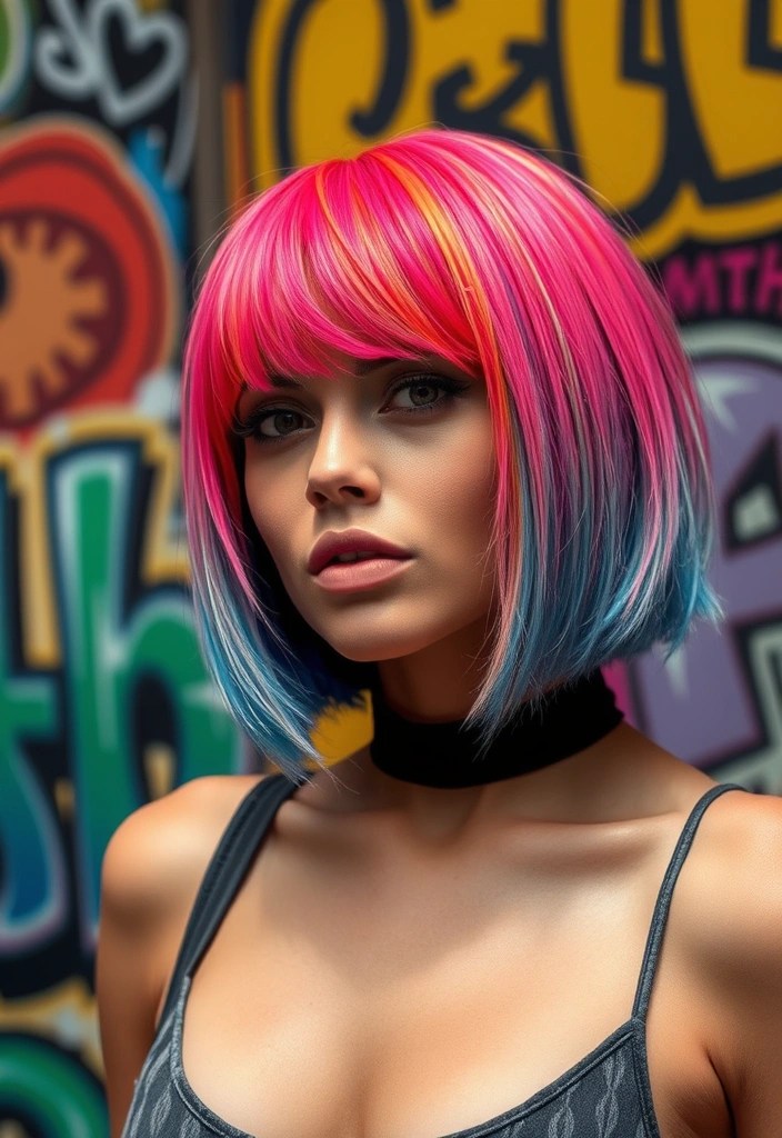 10 Short Hairstyles for February That’ll Make You the Trendsetter of the Month! - 10. Vibrant Colored Bob