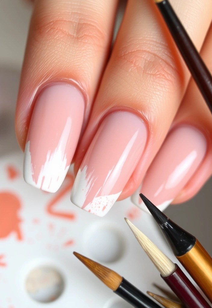 10 Stunning French Tip Nail Designs That Will Elevate Your Manicure Game! - 8. Artistic Brush Stroke French Tips