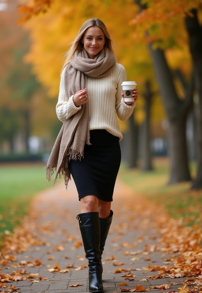 12 Business Casual Outfits Women Swear By (Prepare to Steal #8!) - 5. Stylish Skirt and Sweater Combo