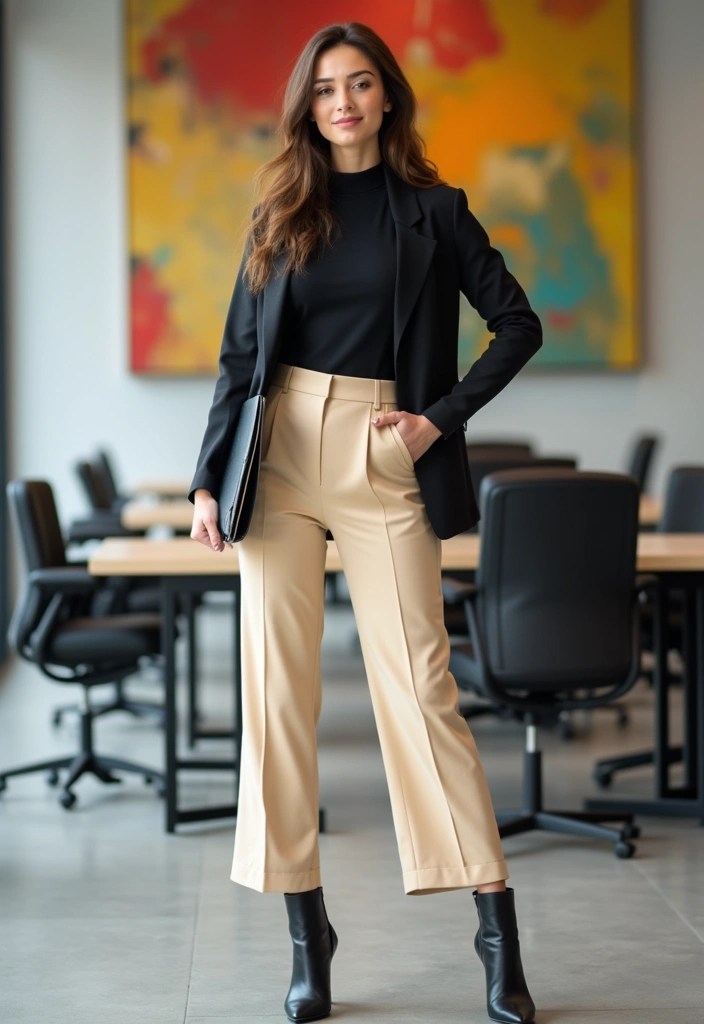 12 Business Casual Outfits Women Swear By (Prepare to Steal #8!) - 8. Trendy Wide-Leg Trousers
