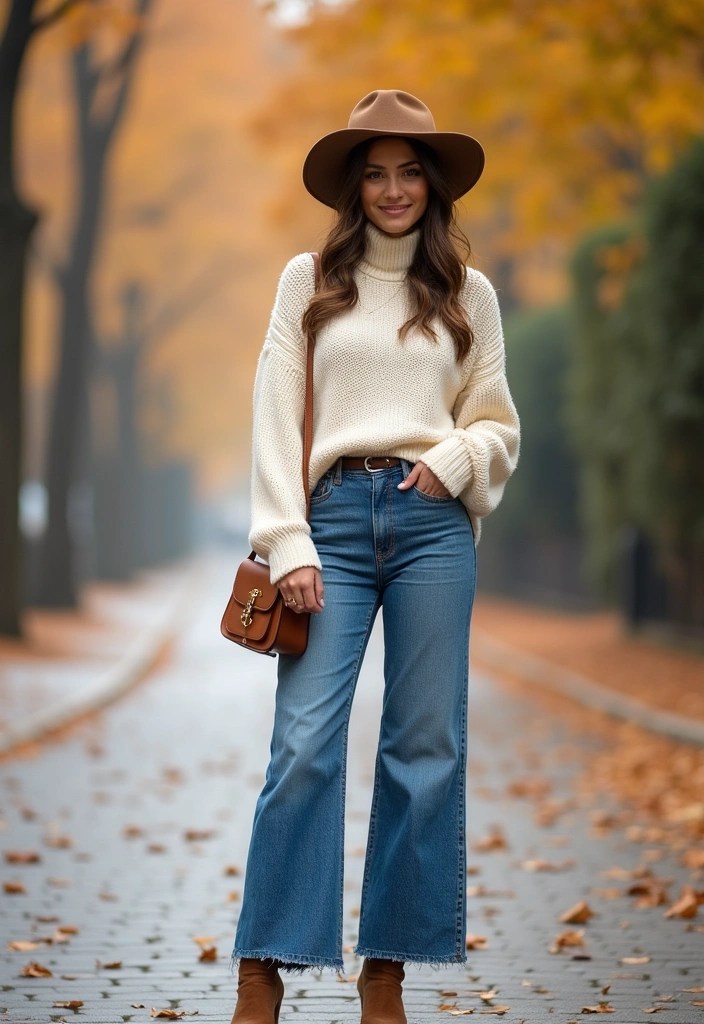 12 Cozy Autumn Sweater Looks That’ll Keep You Warm and Stylish (Don’t Miss #5!) - 1. Chunky Knit Sweater with High-Waisted Jeans