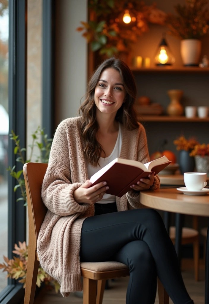 12 Cozy Autumn Sweater Looks That’ll Keep You Warm and Stylish (Don’t Miss #5!) - 4. Oversized Cardigan with Leggings