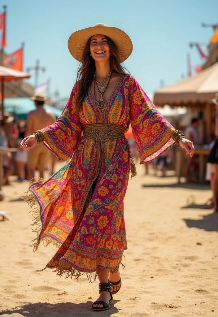 12 Dreamy Boho Spring Outfits That Will Steal the Show at Any Festival! - 10. Colorful Kaftans