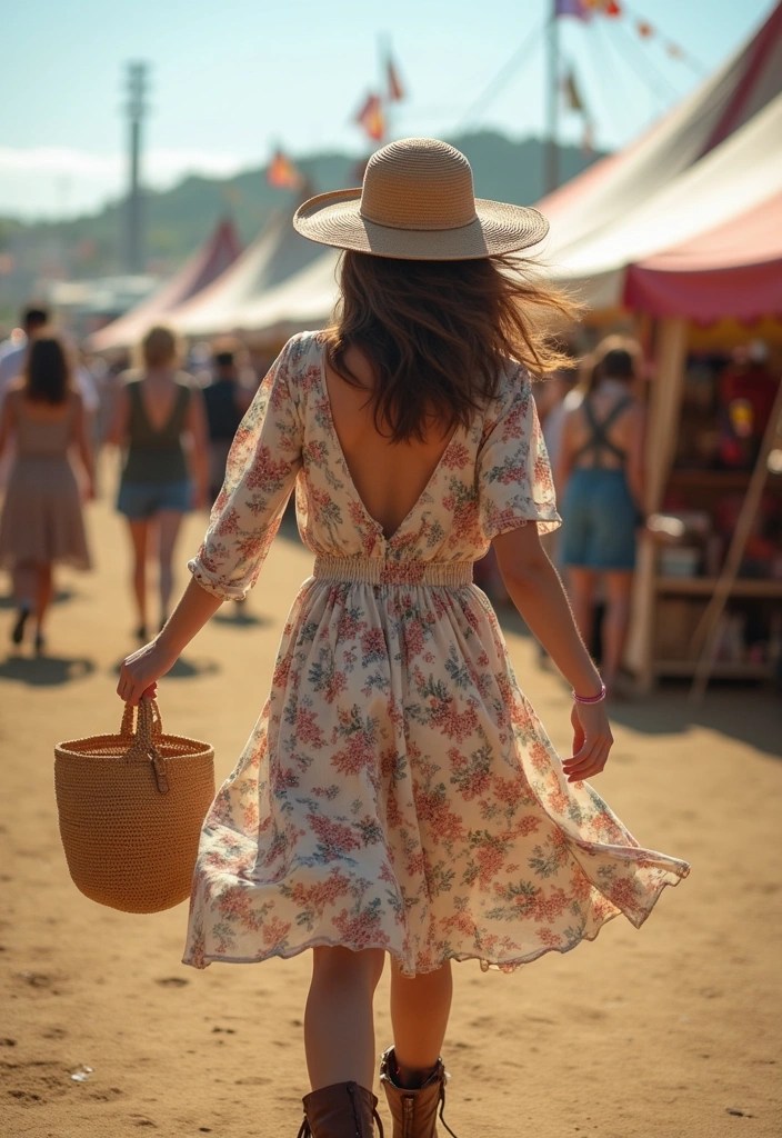 12 Dreamy Boho Spring Outfits That Will Steal the Show at Any Festival! - 6. Vintage-Inspired Floral Dress