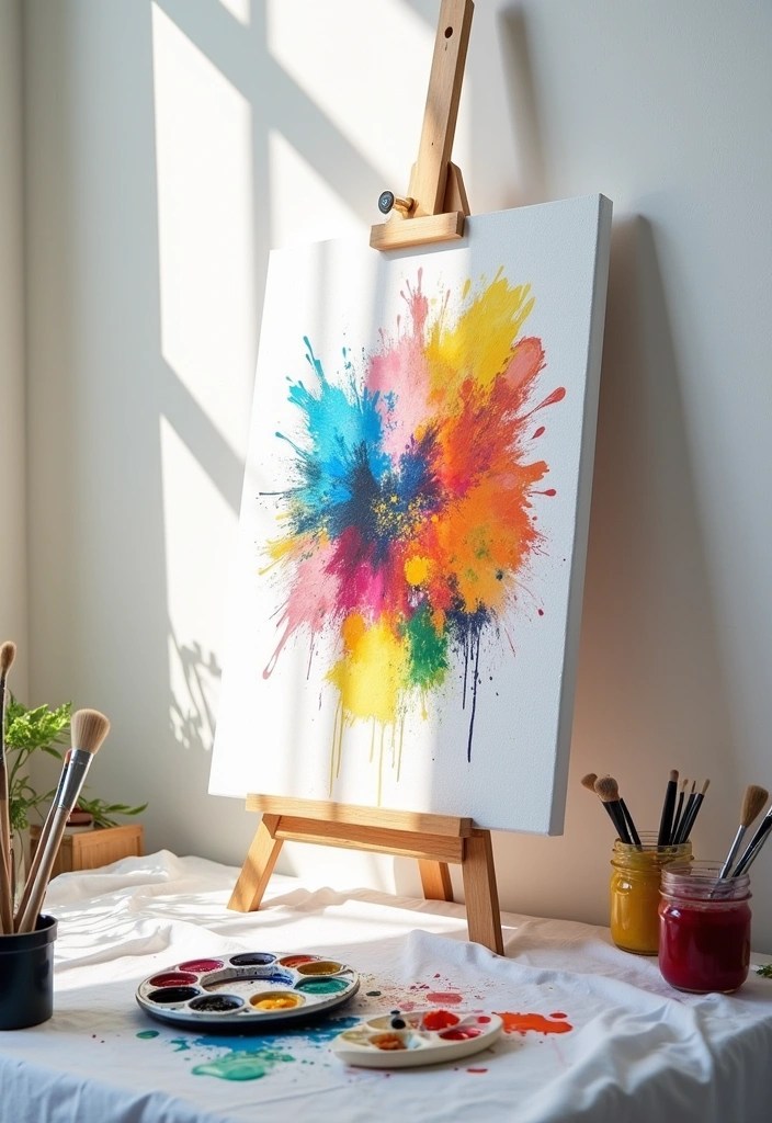 12 Stunning DIY Wall Art Ideas That Will Transform Your Space (You Won't Believe #5!) - 2. Canvas Splatter Painting