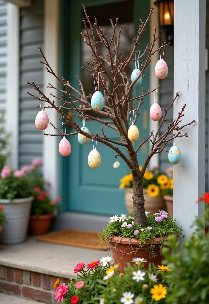13 Adorable Easter Decorations for Your Front Door That Will Delight Everyone! - 12. Spring Egg Tree