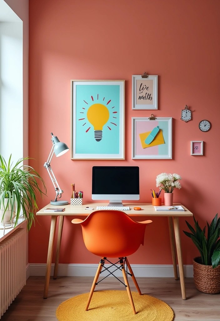 13 WFH Office Setups That'll Skyrocket Your Productivity (and Impress Your Zoom Buddies!) - 10. Bold and Bright