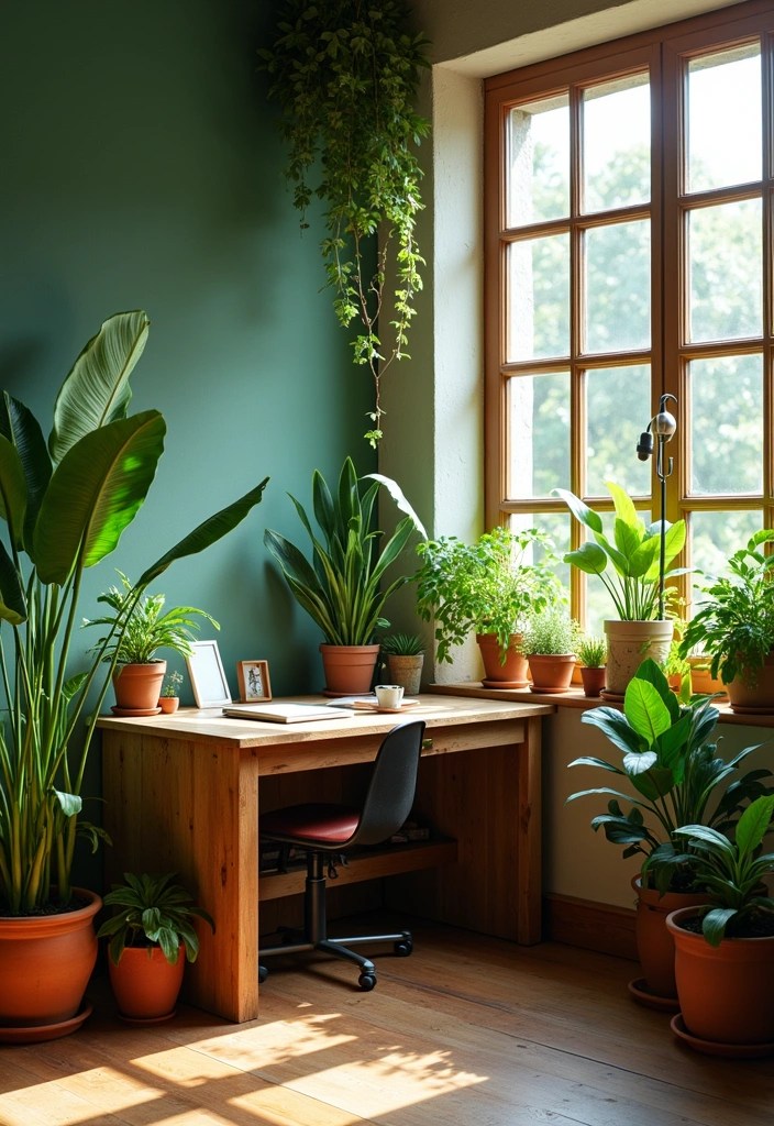 13 WFH Office Setups That'll Skyrocket Your Productivity (and Impress Your Zoom Buddies!) - 3. Nature-Inspired Workspace