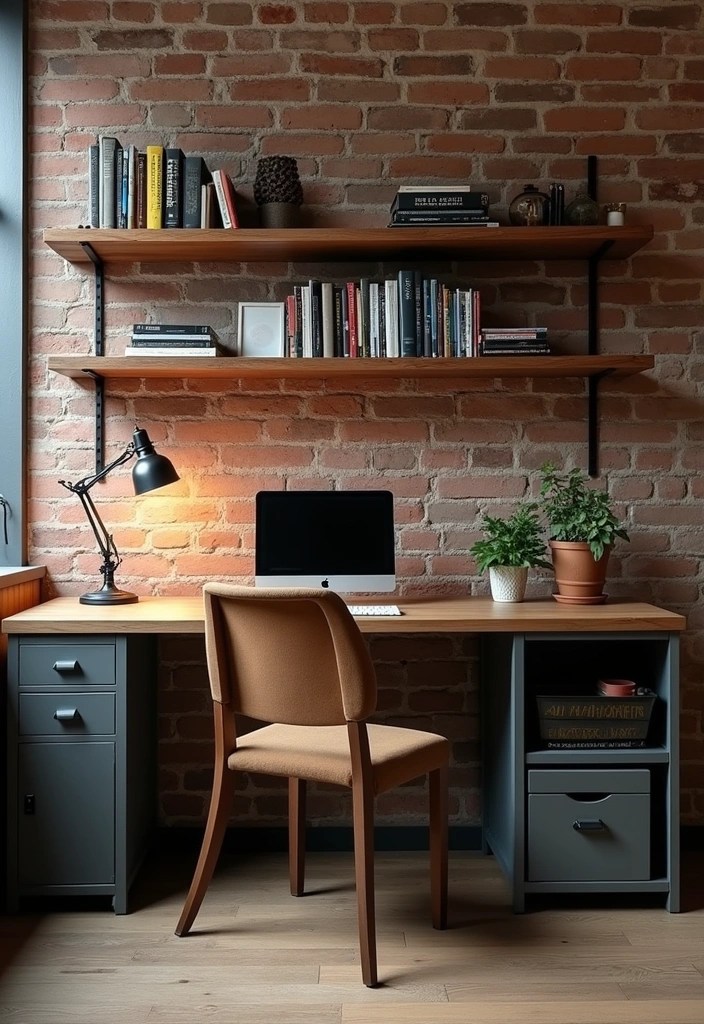 13 WFH Office Setups That'll Skyrocket Your Productivity (and Impress Your Zoom Buddies!) - 6. Industrial Chic