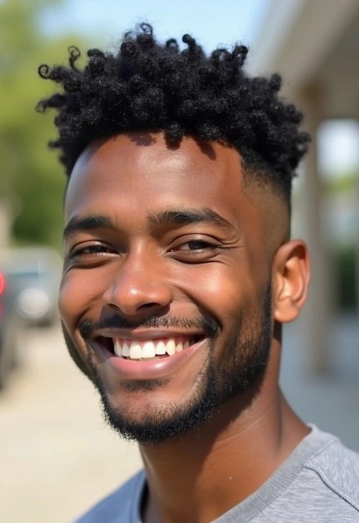 14 Creative Short Hairstyles for Men That Will Make You Stand Out! - 11. The Taper Fade with Curly Top