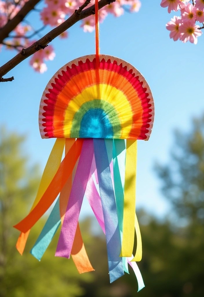 14 Fun St. Patrick's Day Crafts for Kids That Will Keep Them Entertained All Day! - 8. DIY Rainbow Windsock