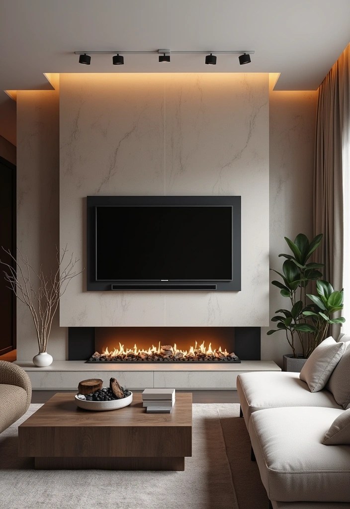 14 Genius Fireplace Layouts That Will Make Your Living Room the Coziest Spot! - 9. Elevated Elegance
