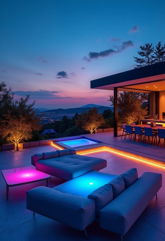 14 Magical Summer House Lighting Ideas That Will Make Your Evenings Enchanting! - 14. Mood-Enhancing Smart Lighting