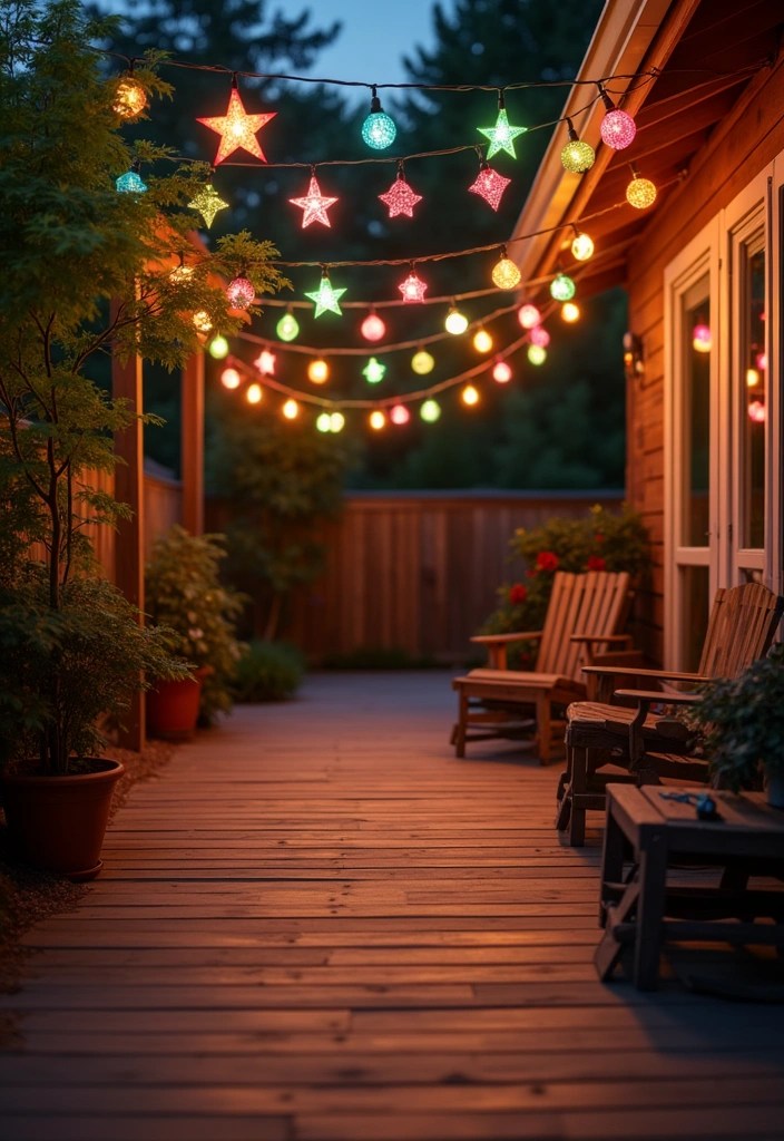 14 Magical Summer House Lighting Ideas That Will Make Your Evenings Enchanting! - 4. String Lights with a Twist