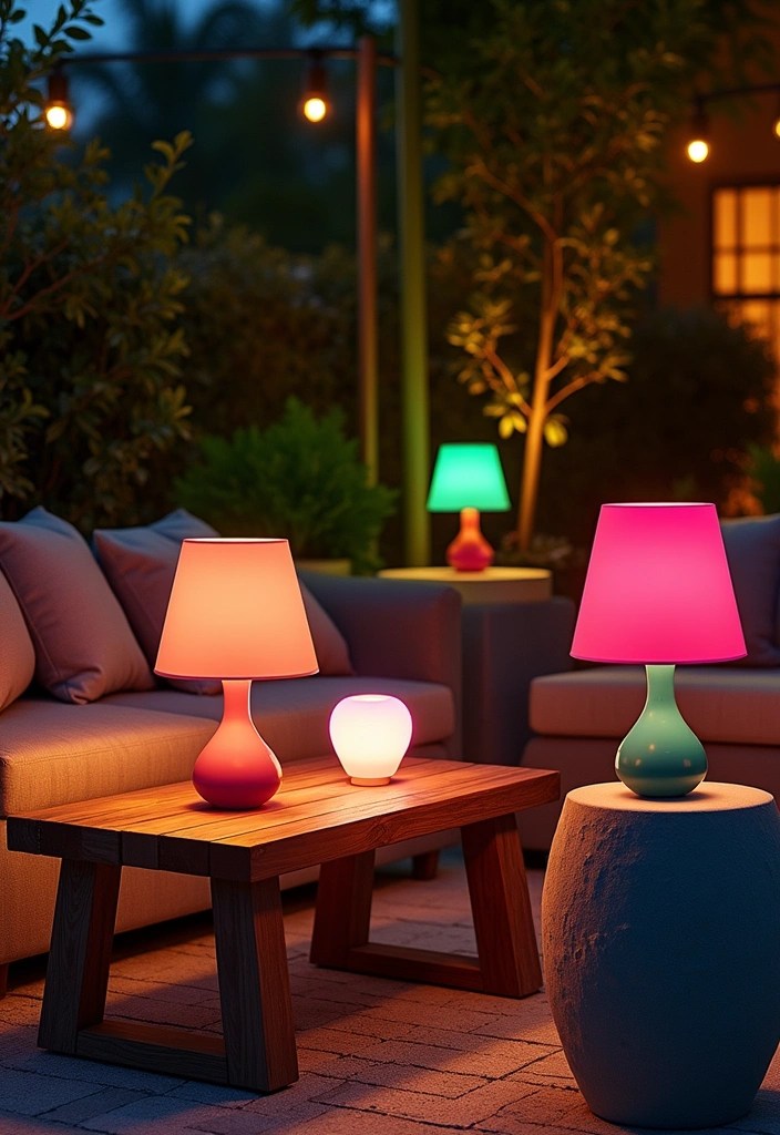 14 Magical Summer House Lighting Ideas That Will Make Your Evenings Enchanting! - 6. Colorful Table Lamps