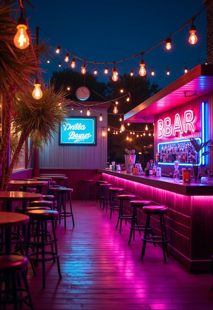 14 Magical Summer House Lighting Ideas That Will Make Your Evenings Enchanting! - 9. Neon Accent Lights