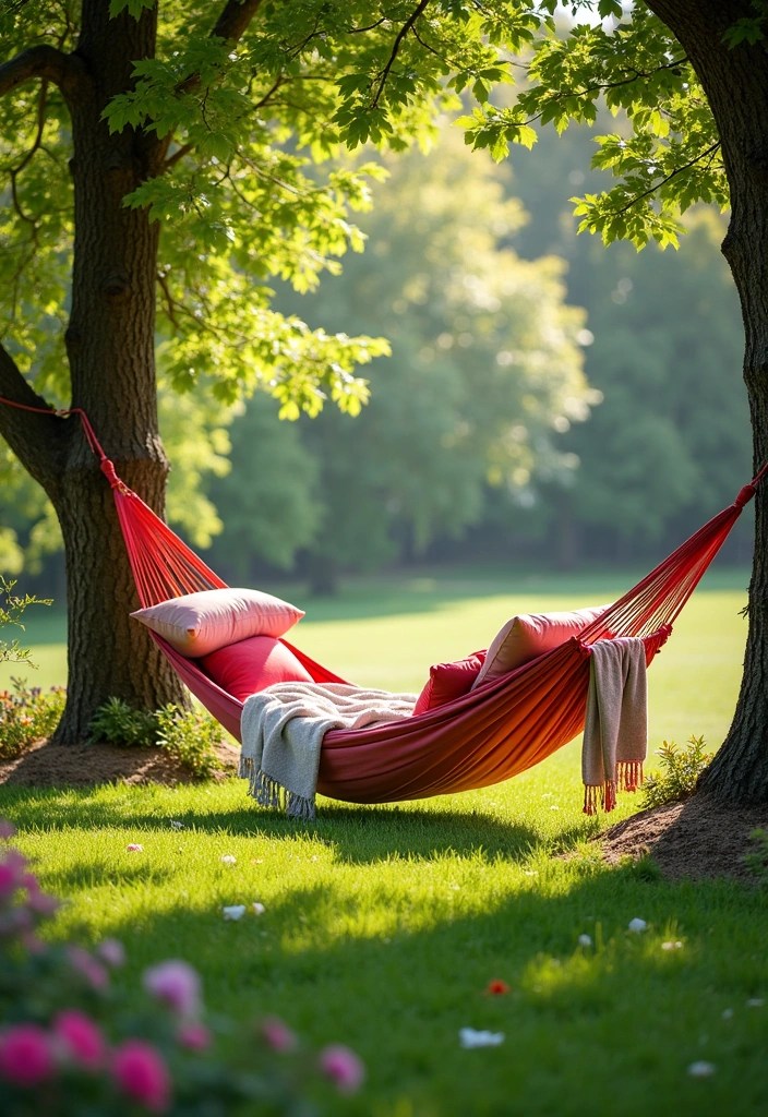 14 Outdoor Living Space Hacks That’ll Make Your Backyard Feel Like a Vacation (Check Out #5!) - 5. Create a Relaxation Zone with Hammocks