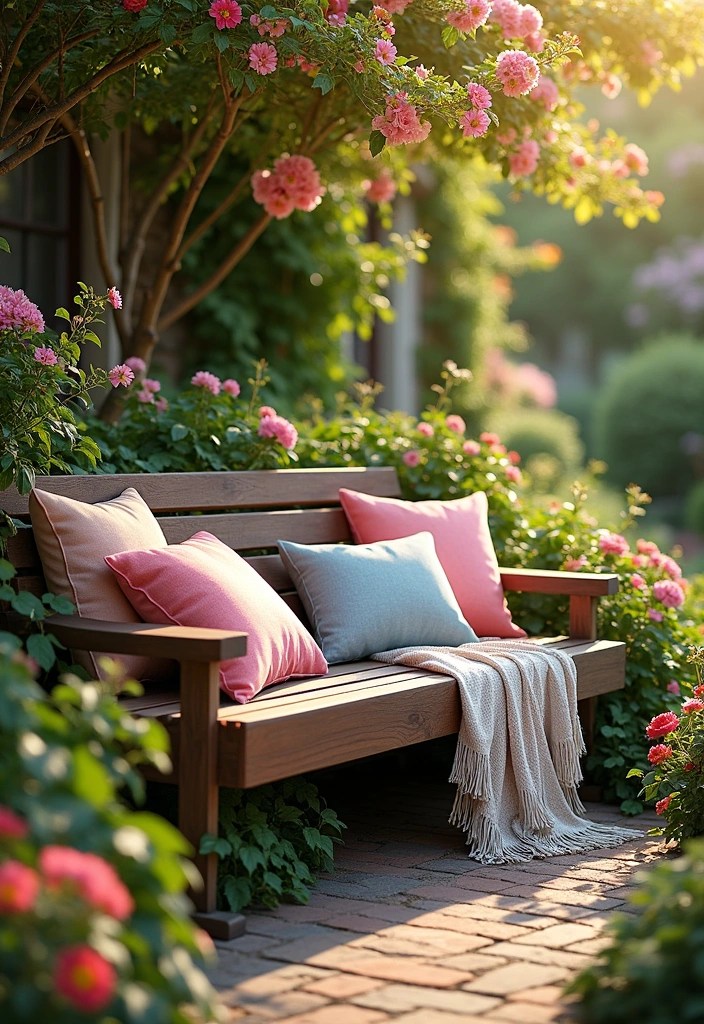 14 Seasonal Garden Decor Ideas That'll Bring Joy All Year Round (You’ll Love #6!) - 8. Seasonal Garden Benches