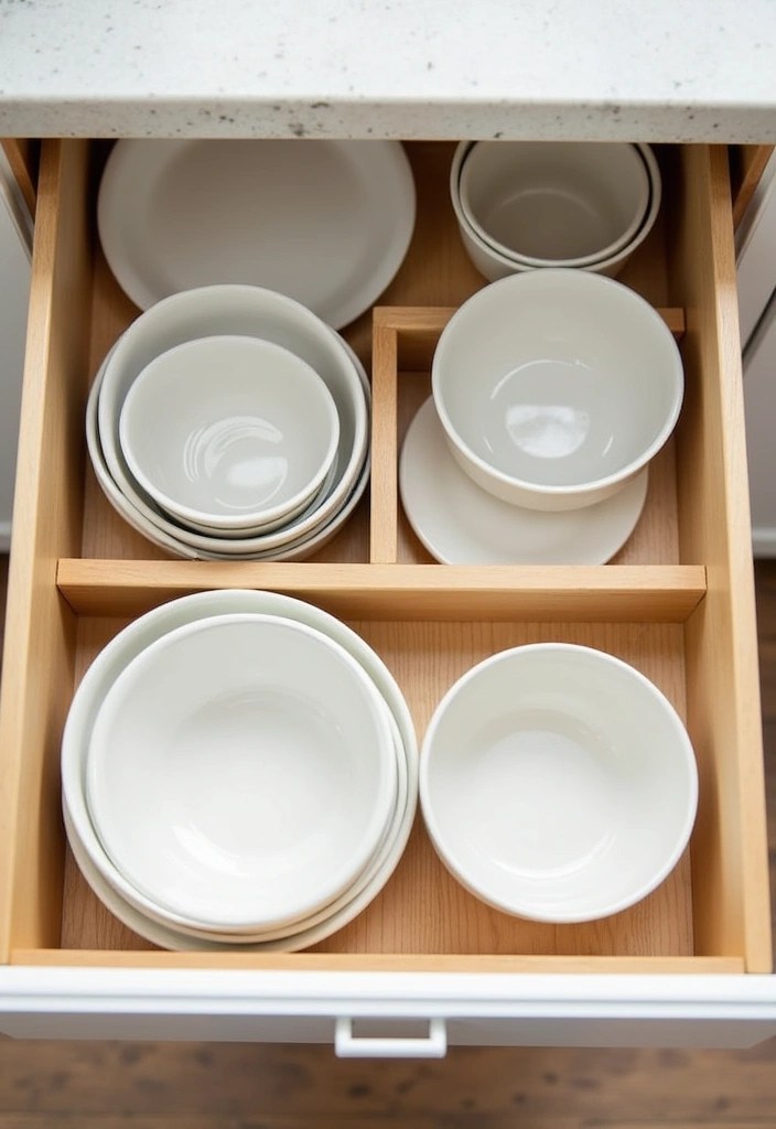 15 Genius Kitchen Storage Ideas That'll Make You Say 'Why Didn't I Think of That?!' - 13. Drawer Dividers for Dishware
