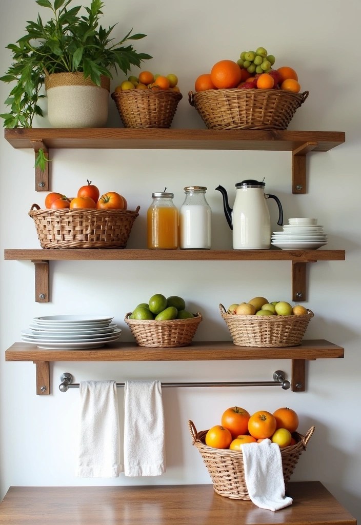 15 Genius Kitchen Storage Ideas That'll Make You Say 'Why Didn't I Think of That?!' - 15. Decorative Baskets for Open Shelving