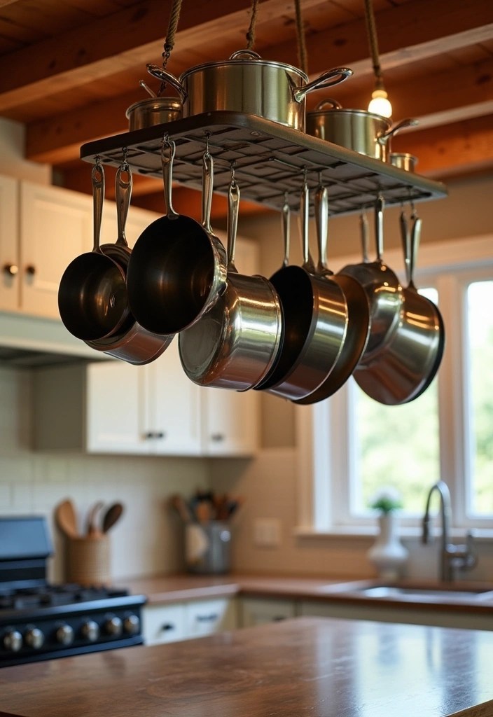 15 Genius Kitchen Storage Ideas That'll Make You Say 'Why Didn't I Think of That?!' - 6. Hanging Pot Racks