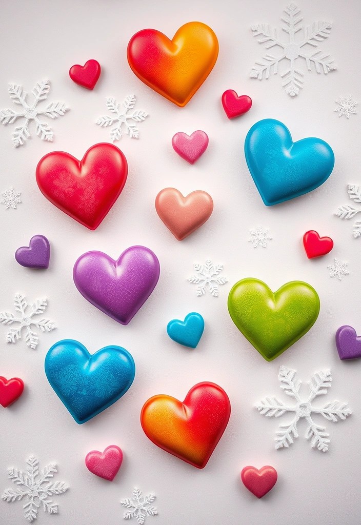 15 Stunning February Wallpapers That Will Make Your Heart Skip a Beat! - 9. Heart and Snowflakes