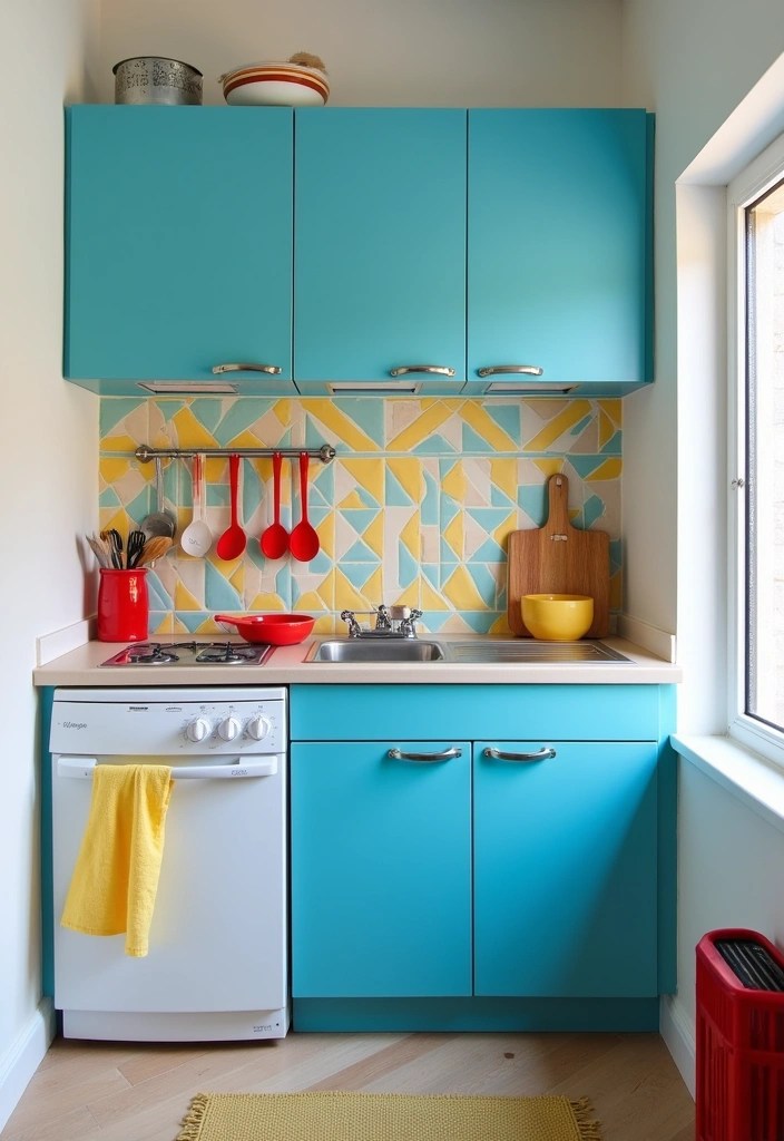 17 Small Kitchen Makeovers That Prove Size Doesn't Matter (#11 Is Pure Genius!) - 1. Bold Color Choices