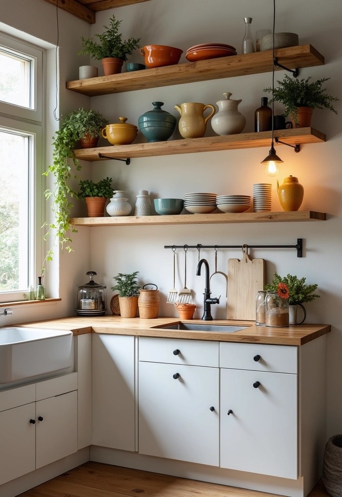 17 Small Kitchen Makeovers That Prove Size Doesn't Matter (#11 Is Pure Genius!) - 2. Open Shelving Solutions