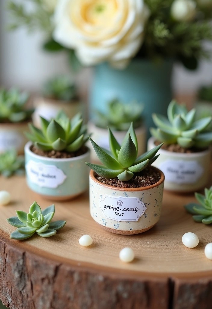 17 Unique Wedding Favors That Will Wow Your Guests (Don’t Miss #6!) - 1. Mini Succulents