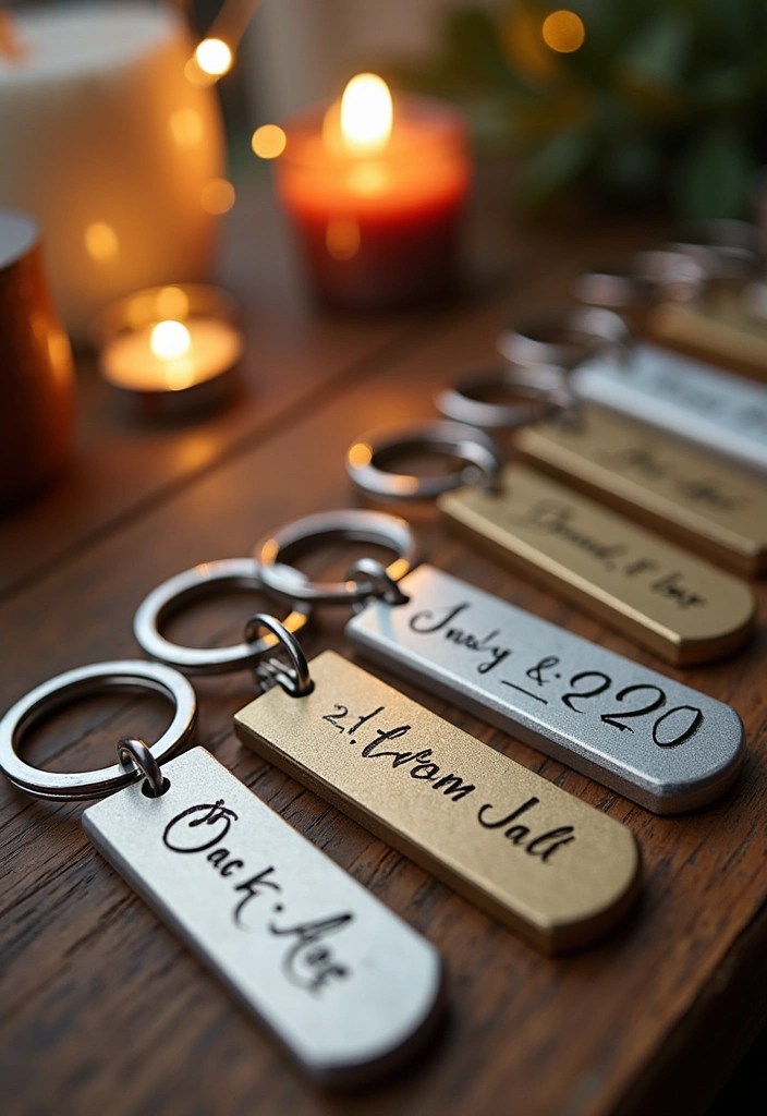 17 Unique Wedding Favors That Will Wow Your Guests (Don’t Miss #6!) - 10. Personalized Keychains