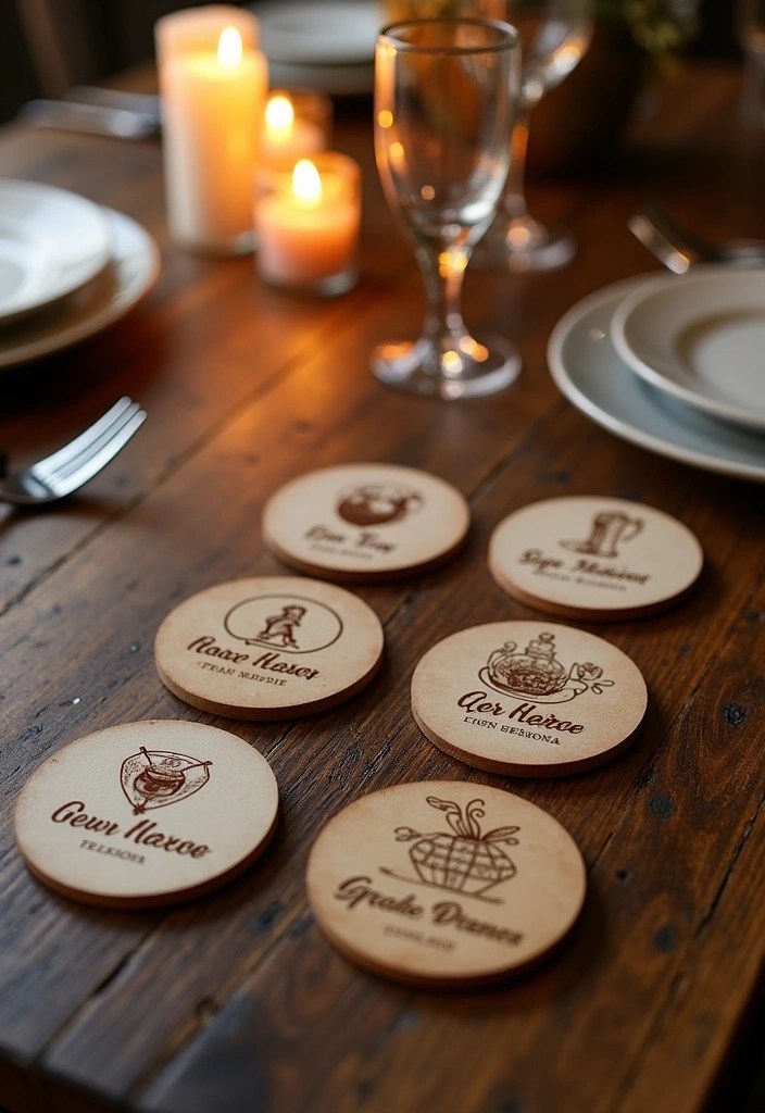 17 Unique Wedding Favors That Will Wow Your Guests (Don’t Miss #6!) - 8. Customized Coasters