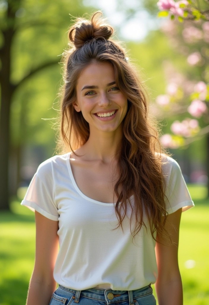 18 Beachy Wavy Hairstyles for a Laid-Back Spring Vibe (You’ll Love #3!) - 2. Messy Half-Up Waves