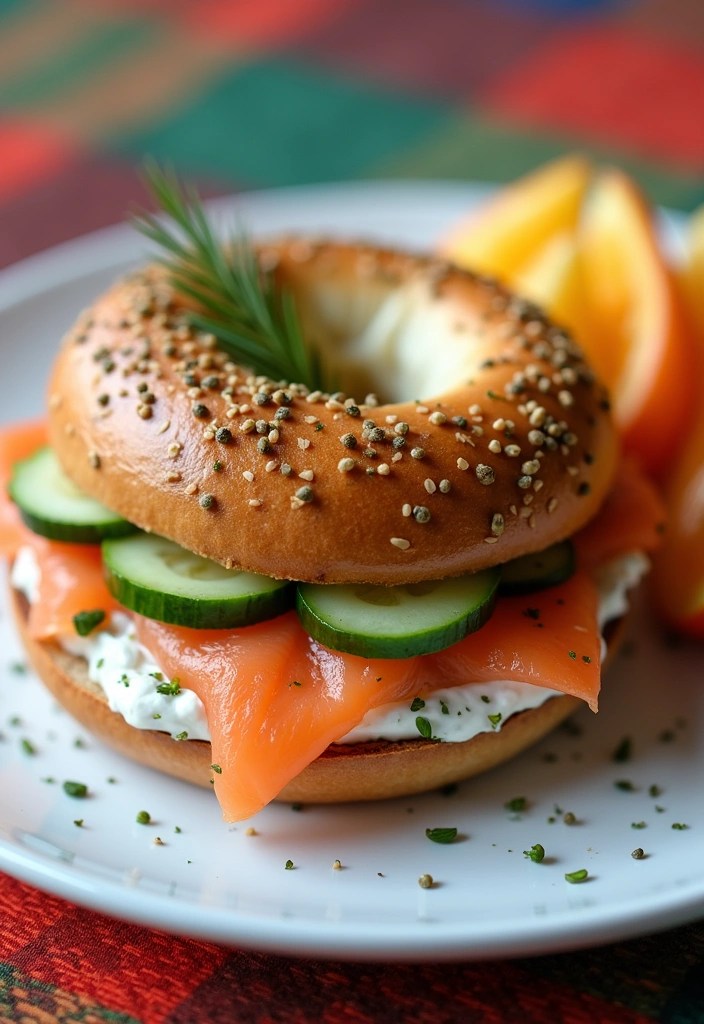 18 Creative Breakfast in Bed Ideas That Will Wow Your Loved Ones! 🎉 - 10. Bagel Sandwiches with Cream Cheese