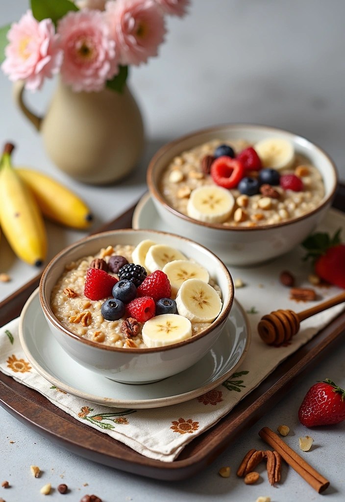 18 Creative Breakfast in Bed Ideas That Will Wow Your Loved Ones! 🎉 - 11. Oatmeal with Toppings Bar