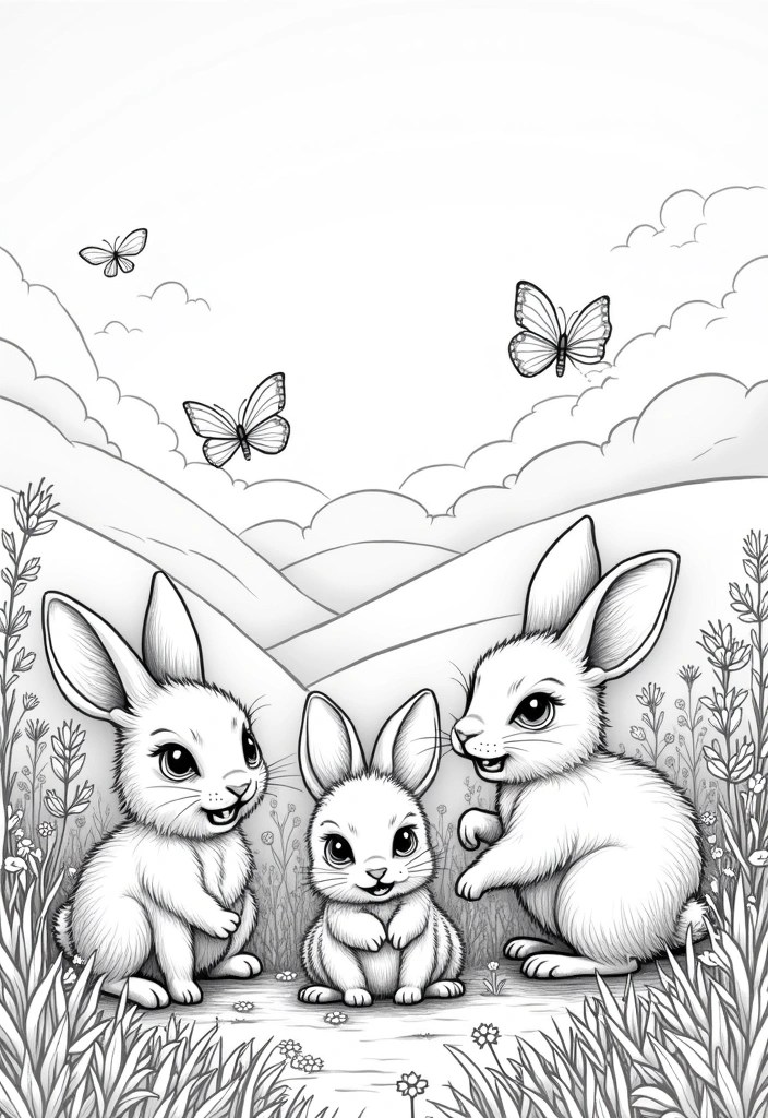 18 Cute Spring Animal Coloring Pages That Will Make You Smile (Don't Miss #7!) - 1. Charming Baby Bunnies