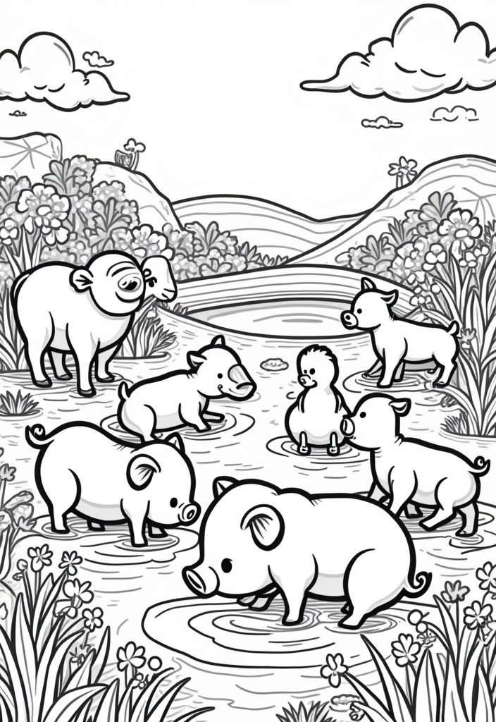 18 Cute Spring Animal Coloring Pages That Will Make You Smile (Don't Miss #7!) - 12. Cute Farm Animals