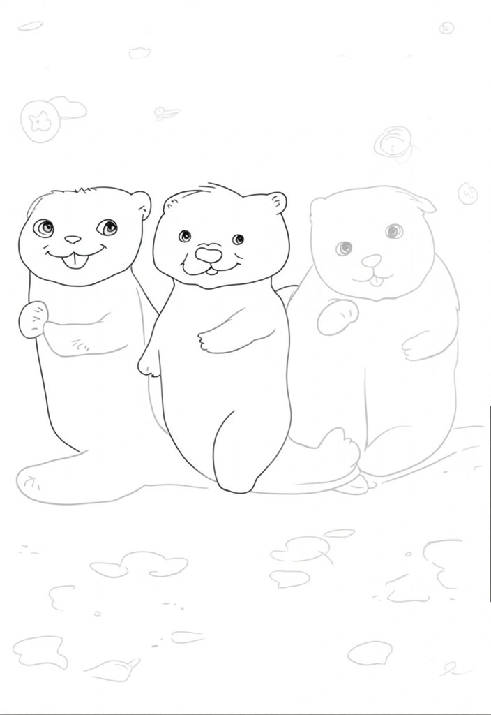 18 Cute Spring Animal Coloring Pages That Will Make You Smile (Don't Miss #7!) - 16. Playful Otters