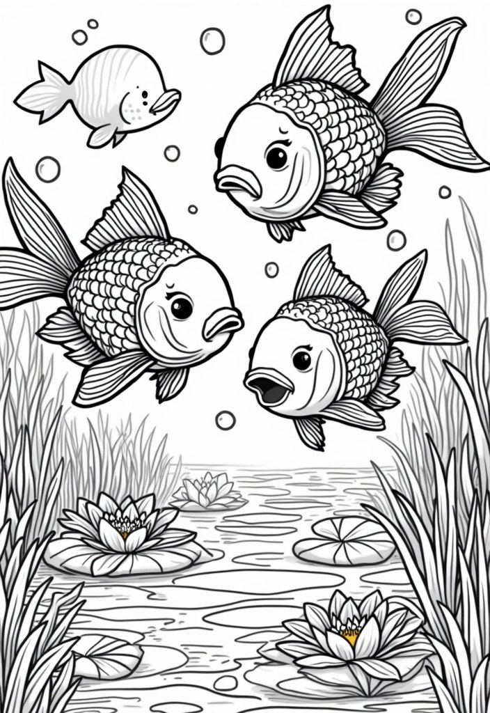 18 Cute Spring Animal Coloring Pages That Will Make You Smile (Don't Miss #7!) - 18. Delightful Goldfish